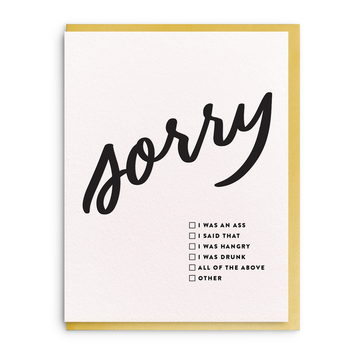 Sorry Checkbox